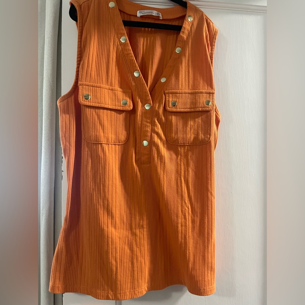 Orange Sleeveless Shirt NWOT
